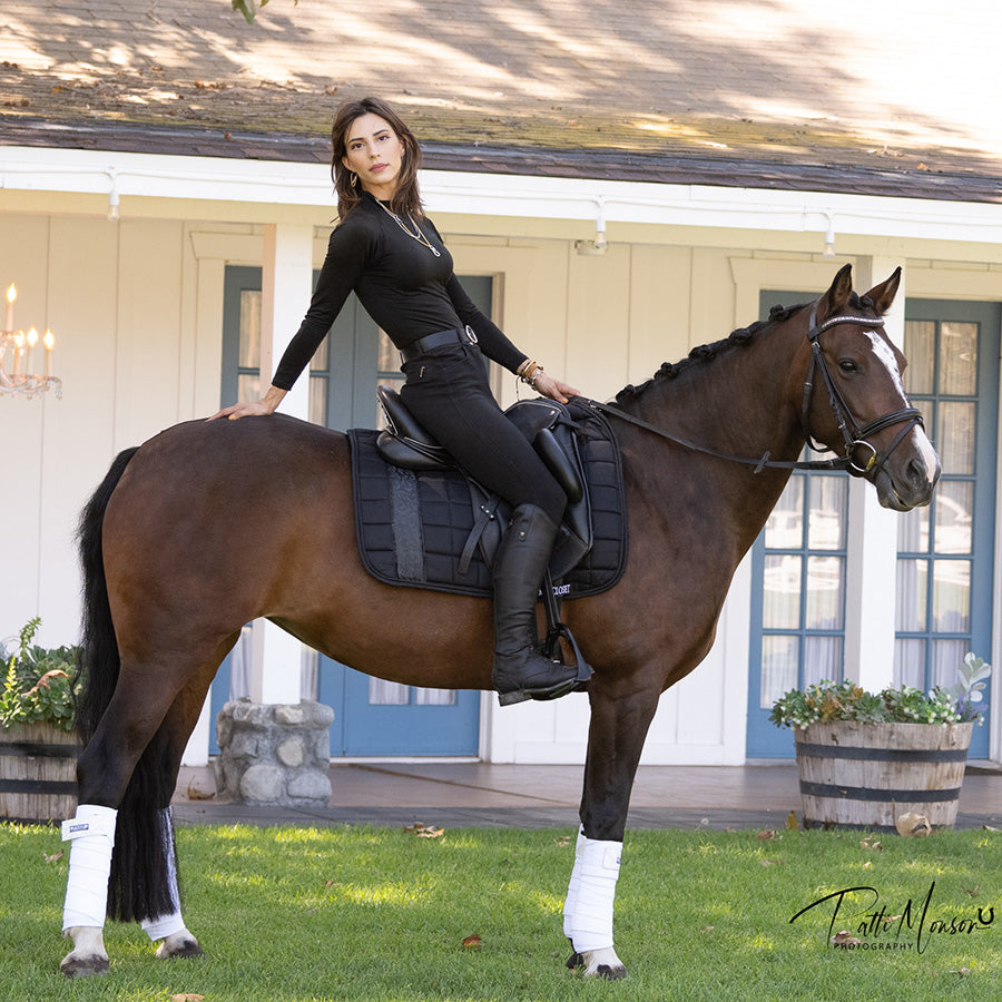 ROYAL EQUESTRIAN DRESSAGE SADDLE PAD CHOCOLATE FULL