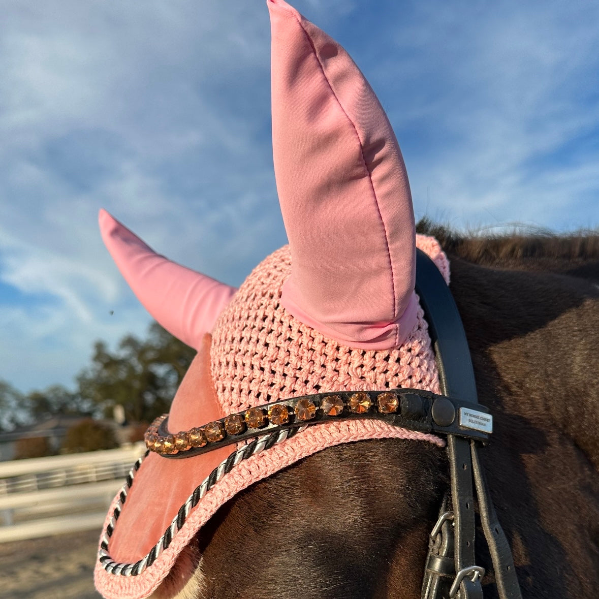 Suede Fly Ear Bonnet Vieux Rose
