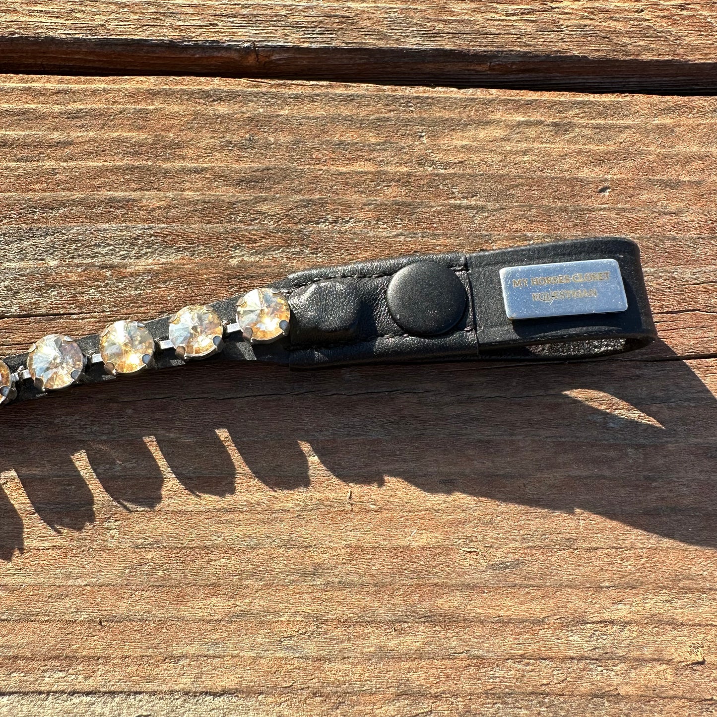 Gold Crystal Rivet Snap on Browband