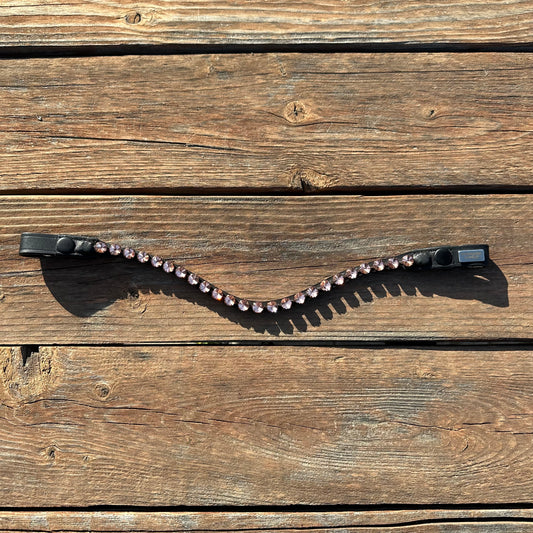 Rose Gold Pink Crystal Rivet Snap on Browband