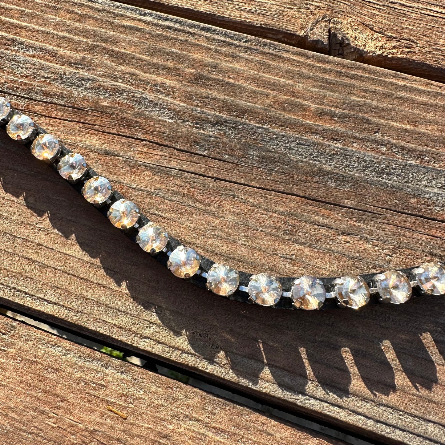 Gold Crystal Rivet Snap on Browband