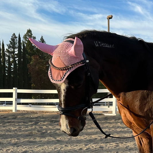 Suede Fly Ear Bonnet Vieux Rose