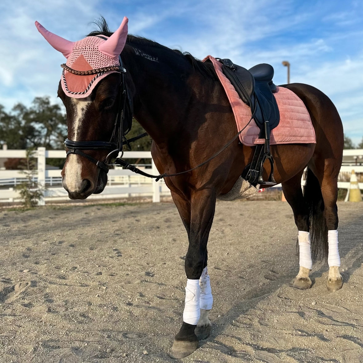 Suede Tech Dressage Saddle Pad Vieux Rose
