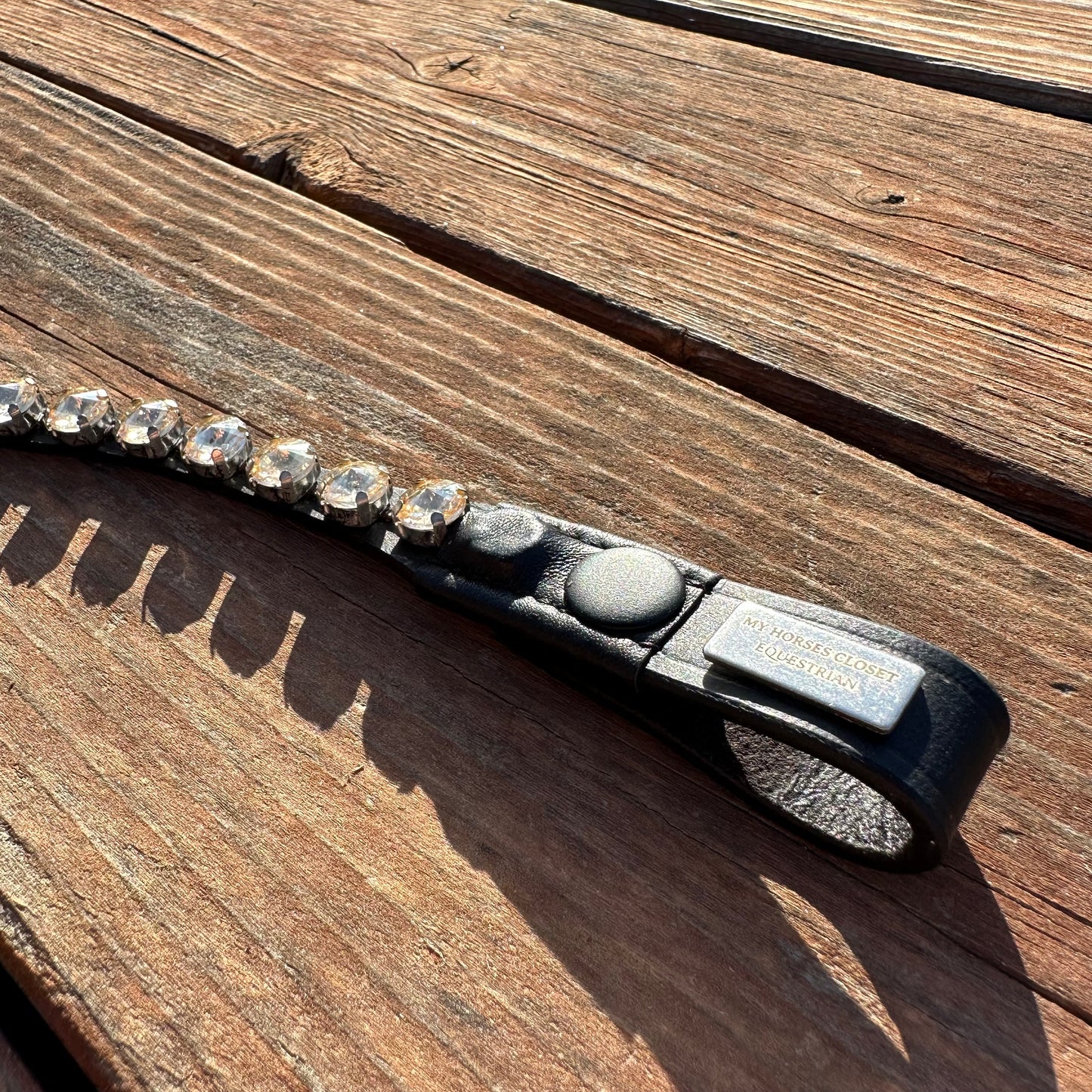 Gold Crystal Rivet Snap on Browband