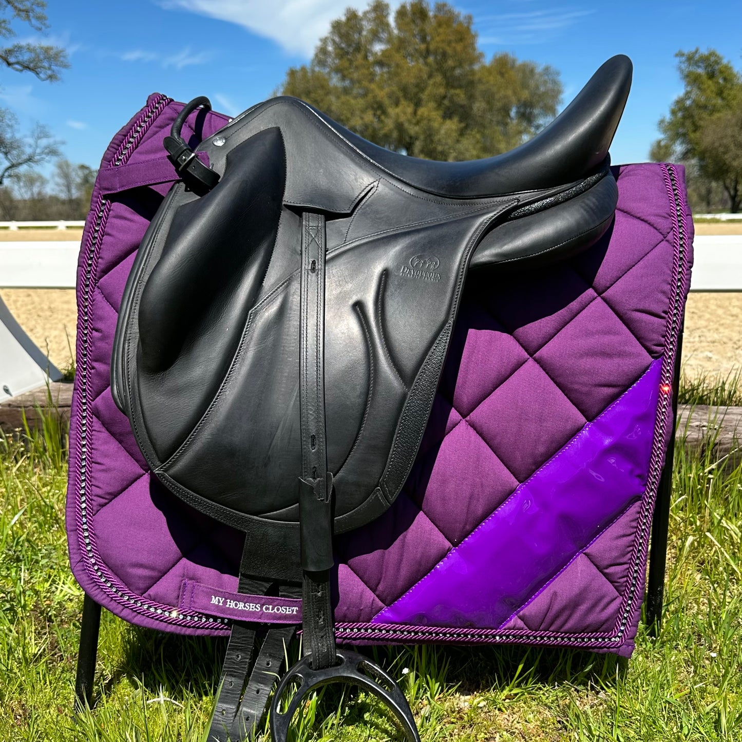 Noble Crystal Dressage Saddle Pad Purple