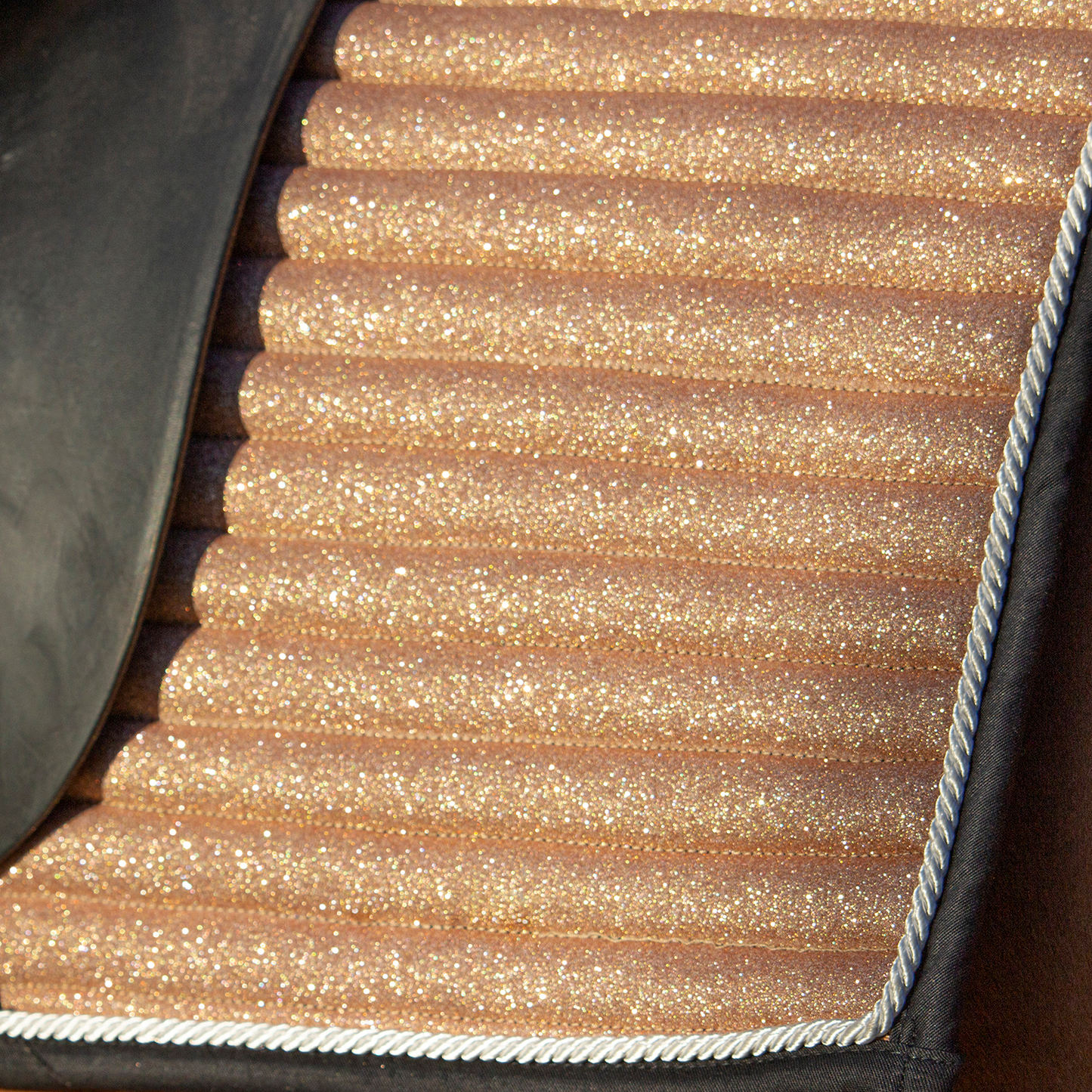 Glitter Mesh Sparkly Dressage Saddle Pad Rose Gold