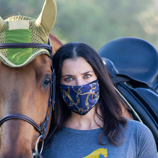 Retiring -  Equestrian Bridle Print Face Mask