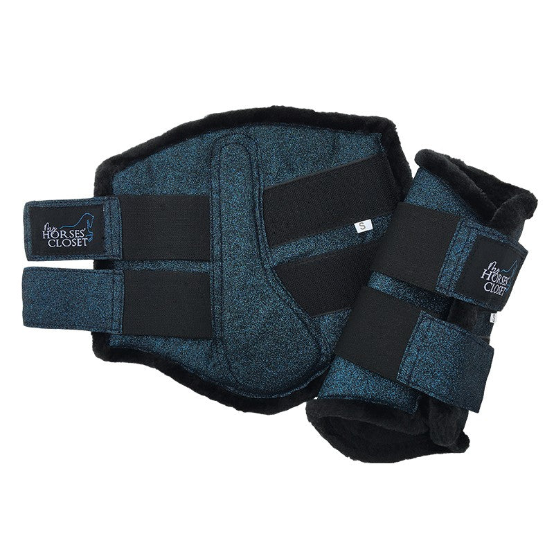 Glitter Sparkly Brushing Dressage Boots Midnight Blue
