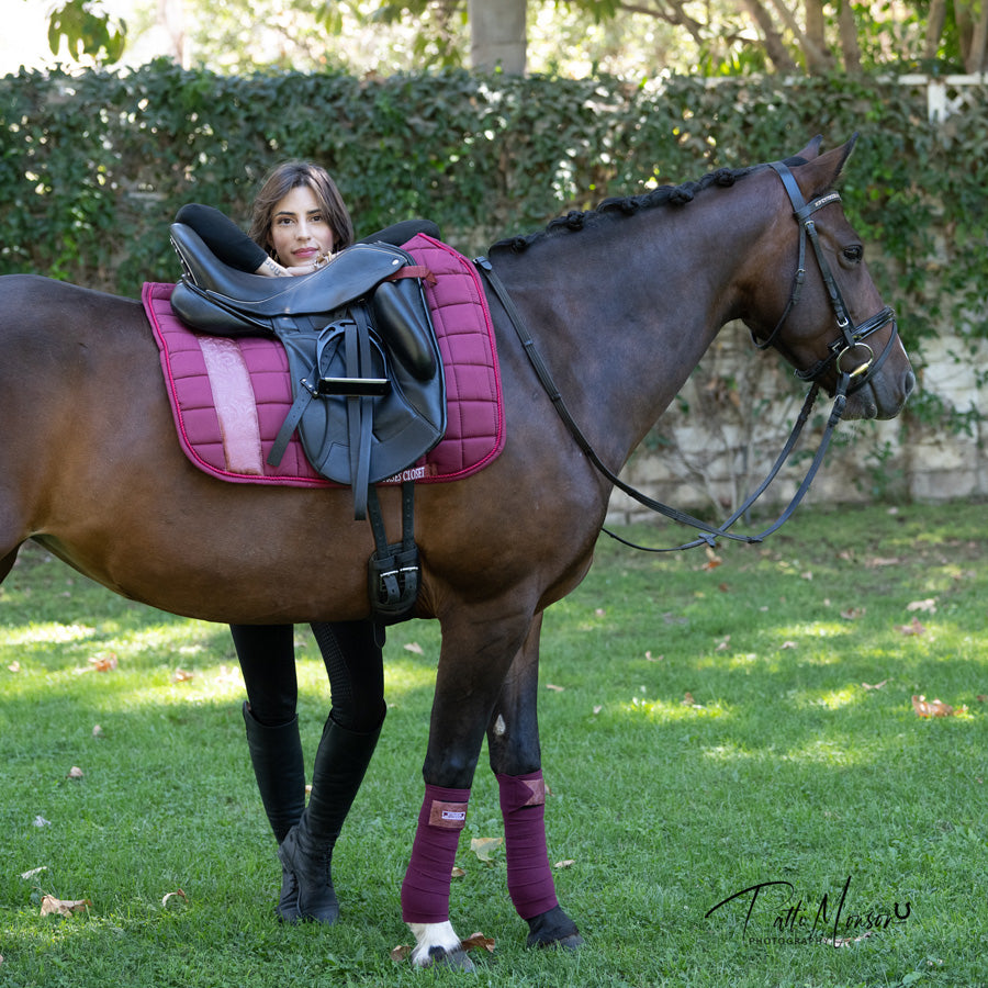 Dressage Saddle Pad Versailles Burgundy Damask