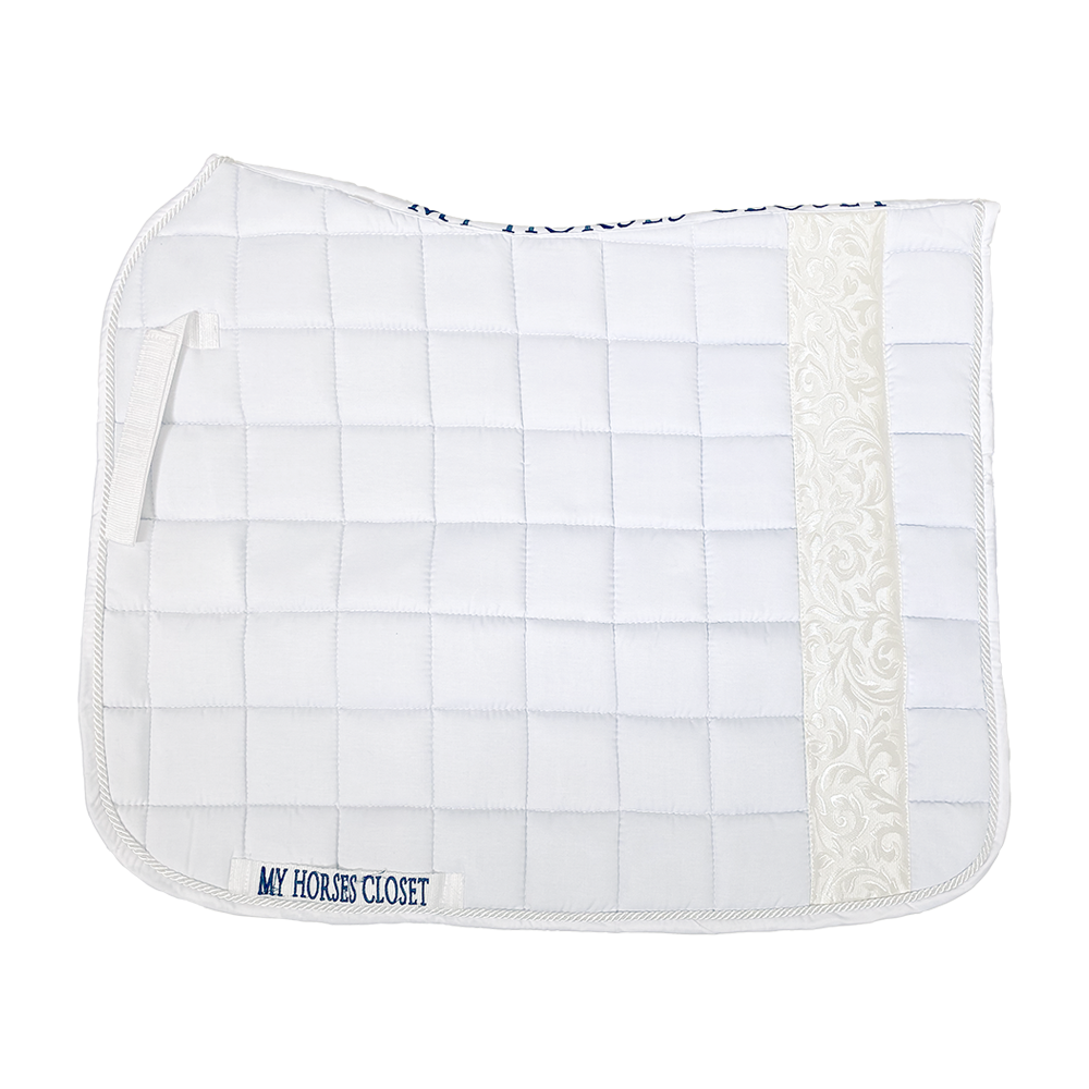 Dressage Saddle Pad Versailles White Damask Off-white
