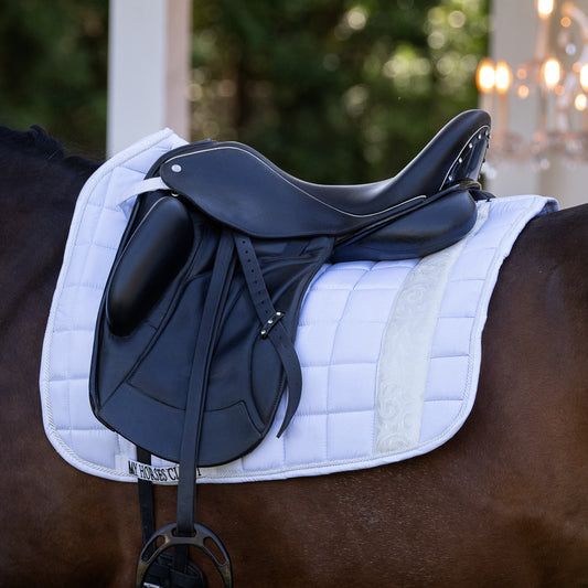Dressage Saddle Pad Versailles White Damask Off-white