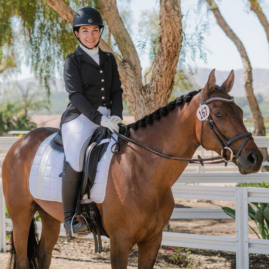 Dressage Saddle Pad Versailles White Damask Off-white