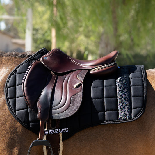 Jump AP Saddle Pad Versailles Black Damask Black