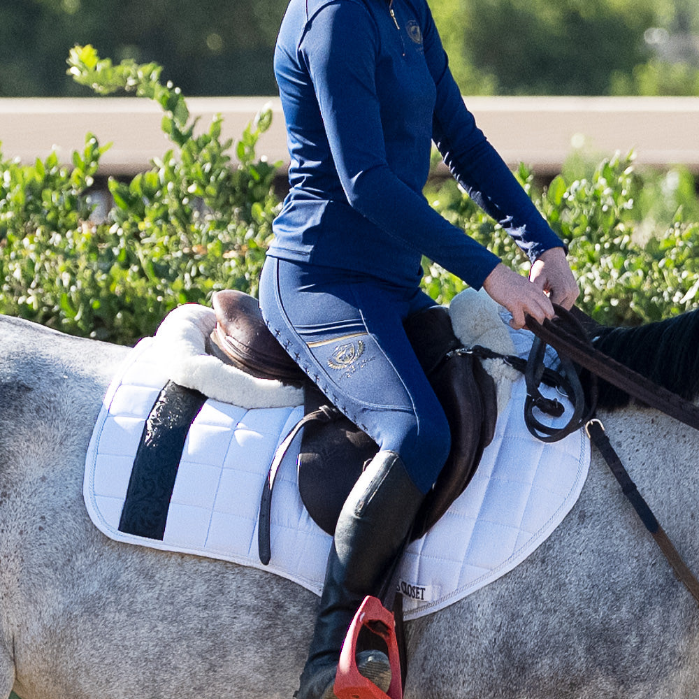 Jump AP Saddle Pad Versailles White Damask Black