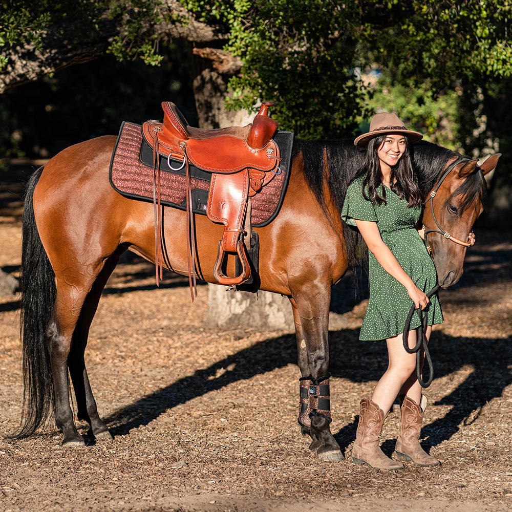 Western Trail TWH Glitter Saddle Pad Blanket Copper Chocolate Brown