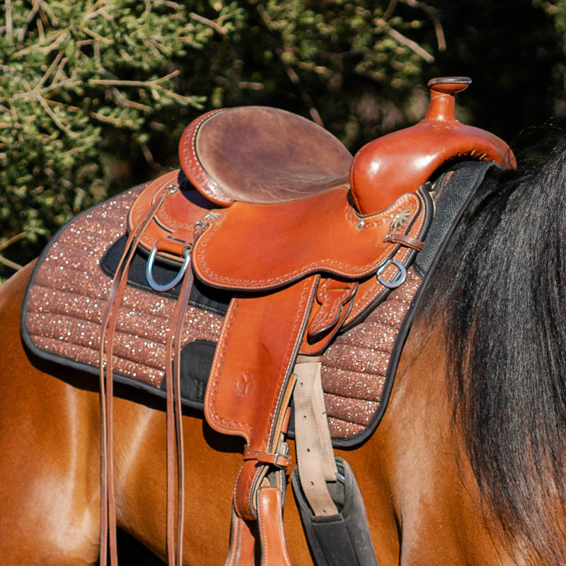 Western Trail TWH Glitter Saddle Pad Blanket Copper Chocolate Brown