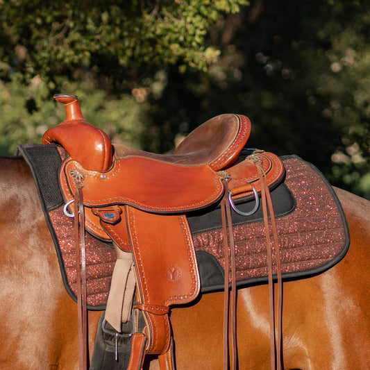 Western Trail TWH Glitter Saddle Pad Blanket Copper Chocolate Brown