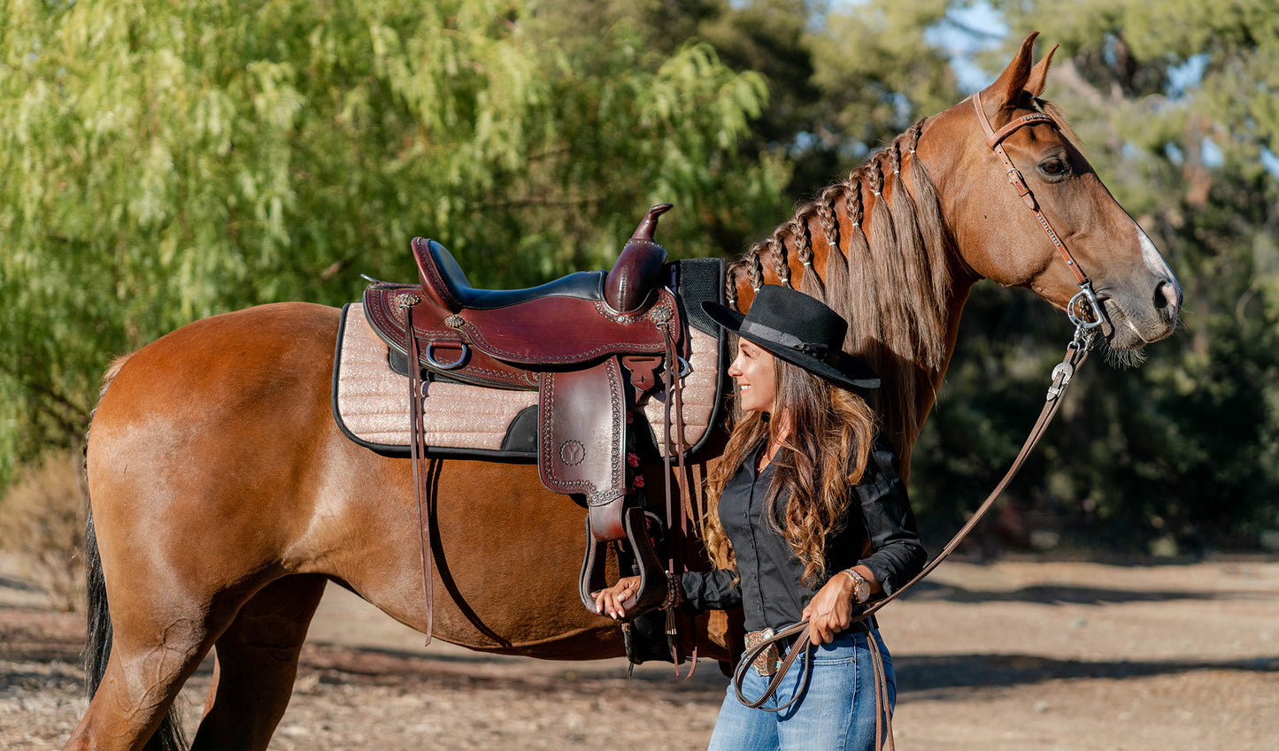 Western Trail TWH Glitter Saddle Pad Blanket Rose Gold