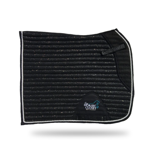Glitter Mesh Sparkly Dressage Saddle Pad Carbon Black