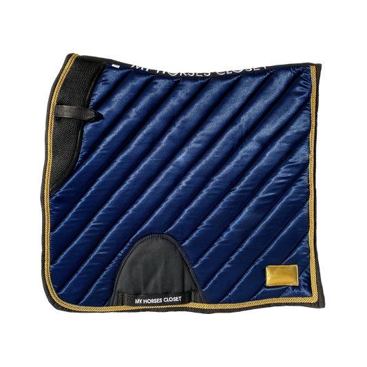 Satin Mesh Dressage Saddle Pad Amboise Midnight Blue