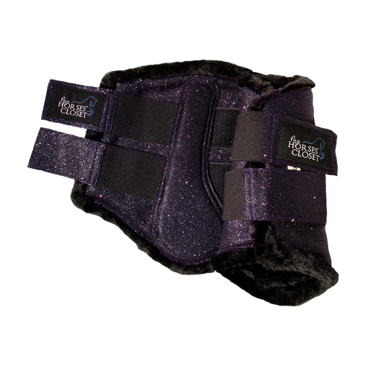 Glitter Sparkly Brushing Dressage Boots Plum Purple