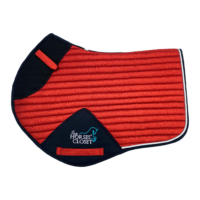 Glitter Mesh Sparkly Jumping Saddle Pad Candy Red