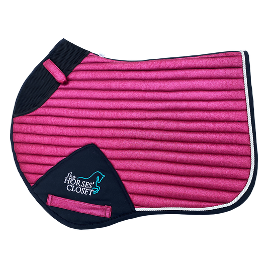 Glitter Mesh Sparkly Jumping Saddle Pad Hot Pink Fushia