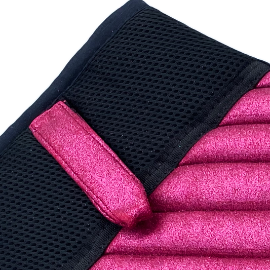 Glitter Mesh Sparkly Jumping Saddle Pad Hot Pink Fushia