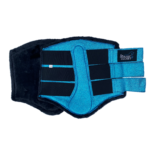 Glitter Sparkly Brushing Dressage Boots Turquoise
