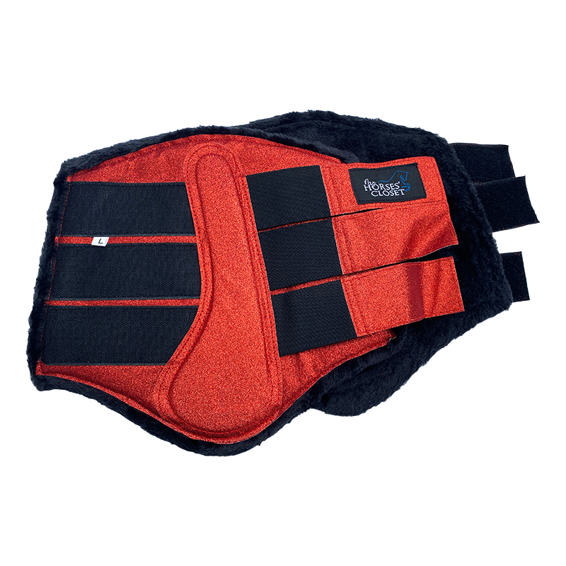 Glitter Sparkly Brushing Dressage Boots Candy Red