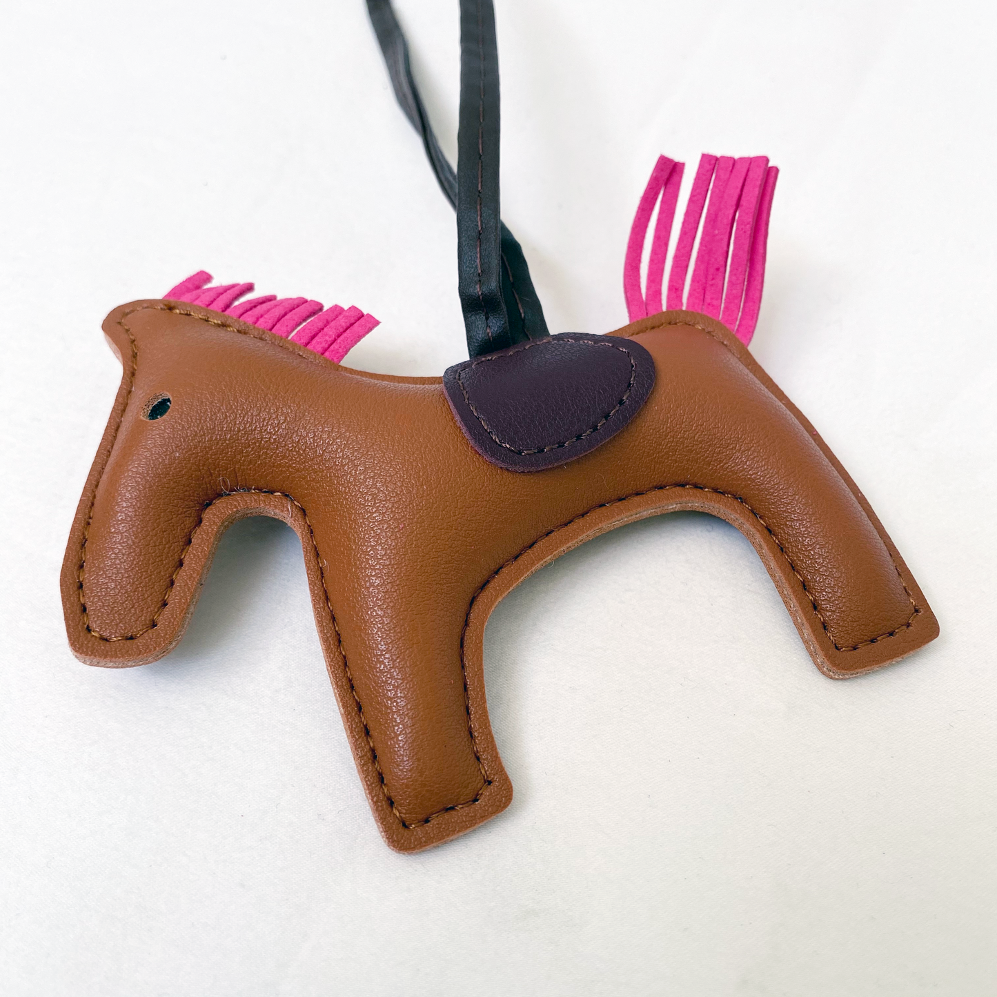 Rodeo Drive Leather Charm Keychain - Tan