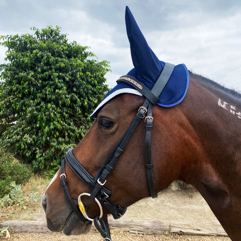 Fly Ear Bonnet Ultra Breathable 3D Mesh - Navy Blue
