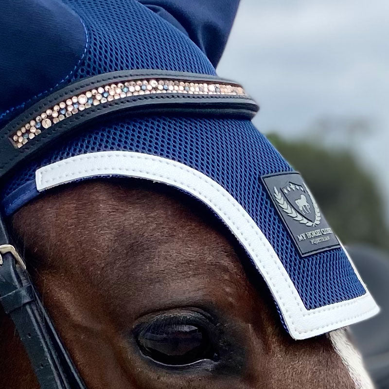 Fly Ear Bonnet Ultra Breathable 3D Mesh - Navy Blue