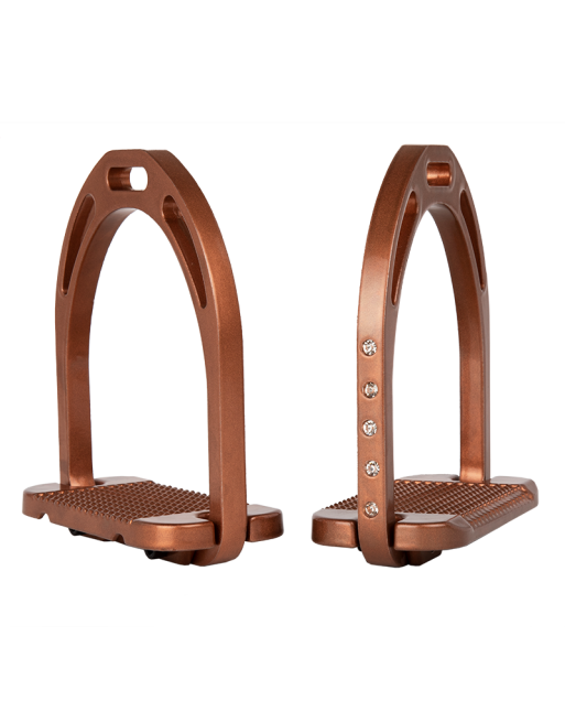 👋 Retiring - Alu Stirrups with Crystals Copper Brown