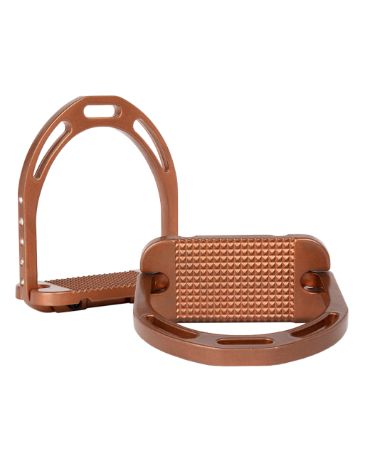 π Retiring -  Alu Stirrups with Crystals Copper Brown