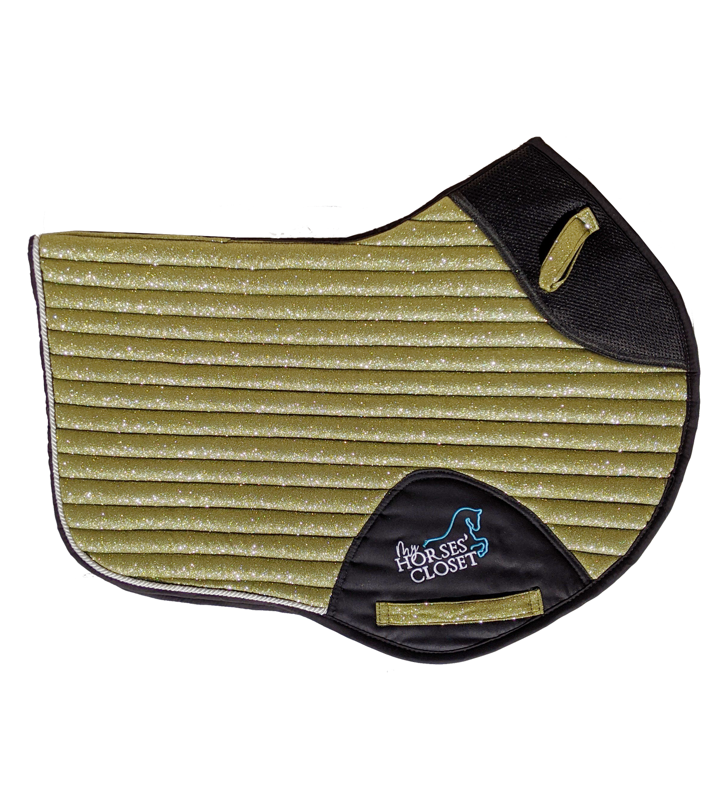 Glitter Mesh Sparkly Jumping Saddle Pad Apple Green