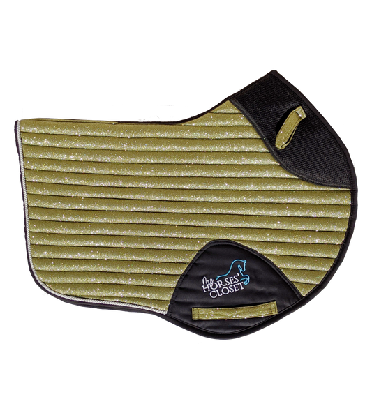 Glitter Mesh Sparkly Jumping Saddle Pad Apple Green