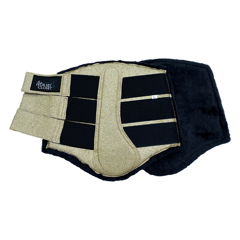 Glitter Sparkly Brushing Dressage Boots Golden Beige