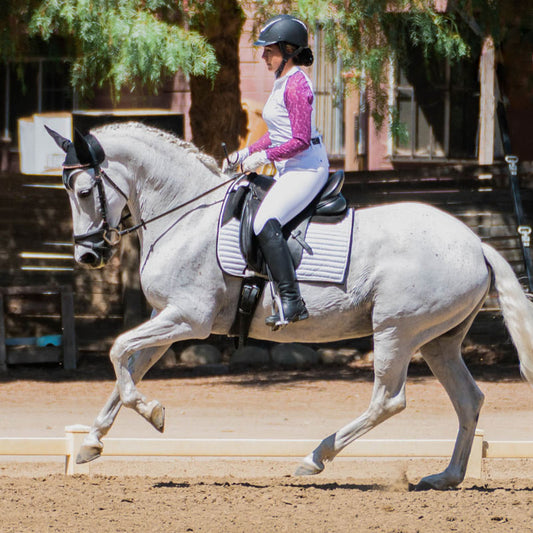 Glitter Mesh Sparkly Dressage Saddle Pad White Ice Snow