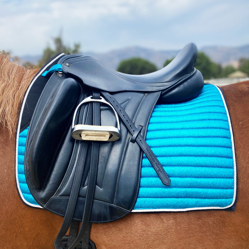 Glitter Mesh Dressage Saddle Pad Turquoise