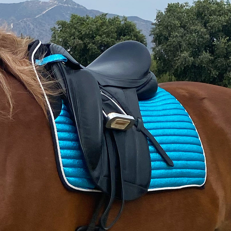 Glitter Mesh Dressage Saddle Pad Turquoise