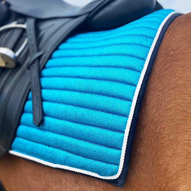 Glitter Mesh Dressage Saddle Pad Turquoise