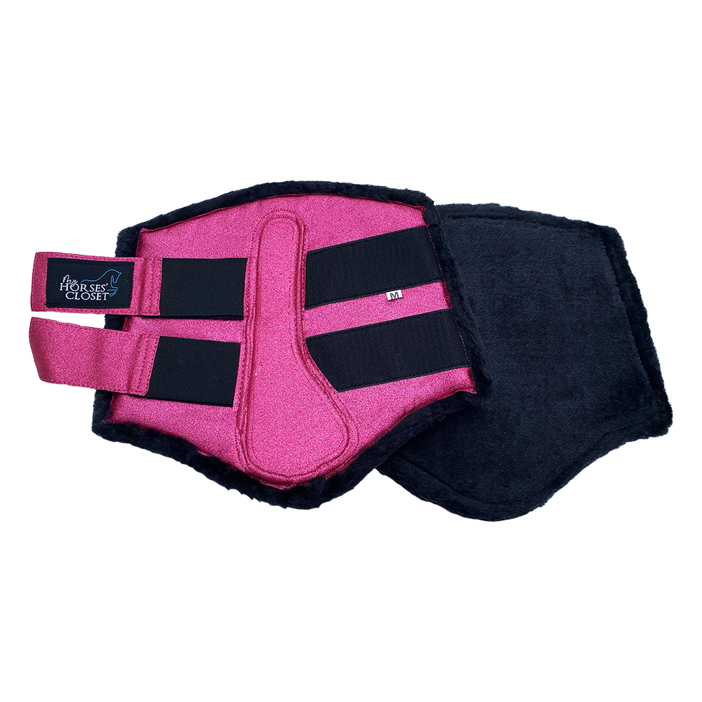 Glitter Sparkly Brushing Dressage Boots Hot Pink Fushia