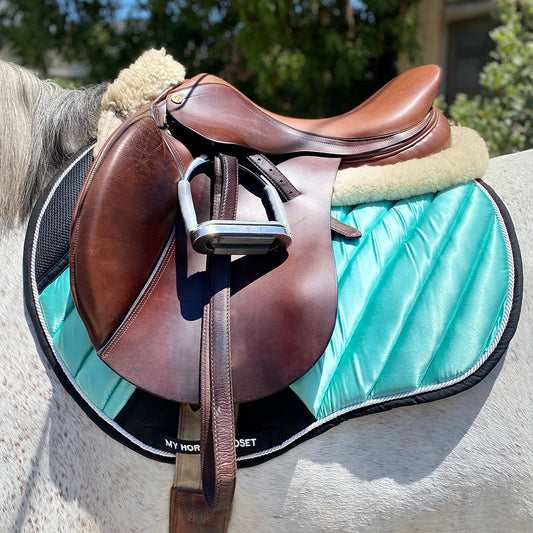 Jumping AP Saddle Pad Amboise Seafoam Aqua Blue Mint