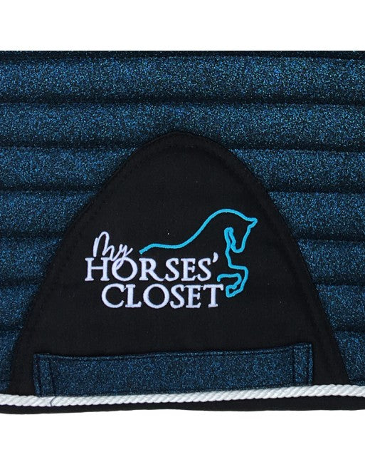 Glitter Mesh Sparkly Dressage Saddle Pad Midnight Blue