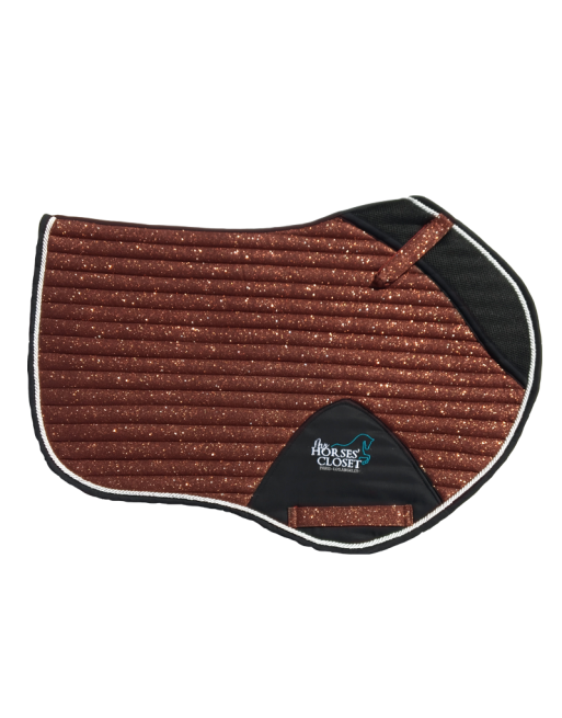 Glitter Mesh Sparkly Jumping Saddle Pad Copper Chocolate Brown