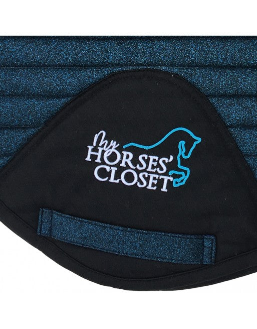 Glitter Mesh Sparkly Jumping Saddle Pad Midnight Blue