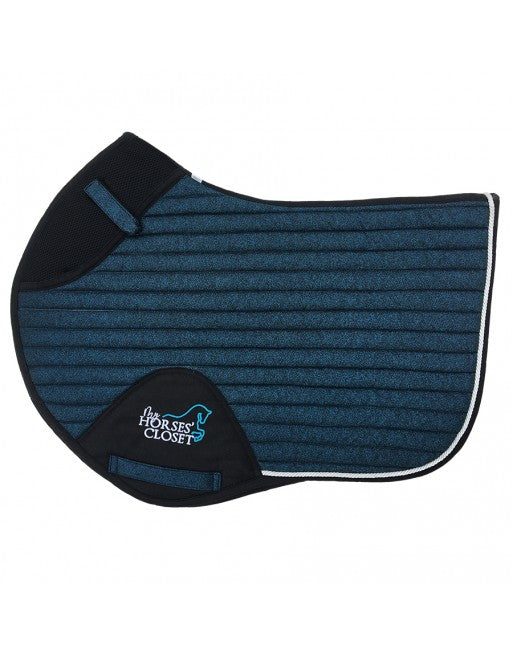 Glitter Mesh Sparkly Jumping Saddle Pad Midnight Blue