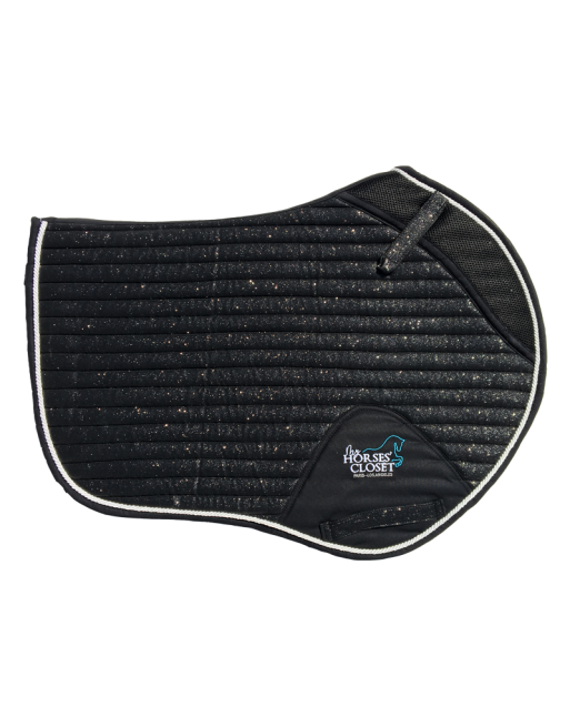 Glitter Mesh Sparkly Jumping Saddle Pad Carbon Black