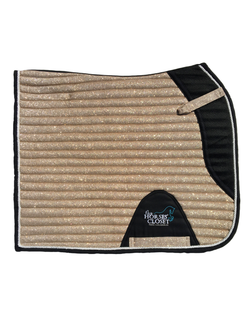 Glitter Mesh  Dressage Saddle Pad Champagne Gold